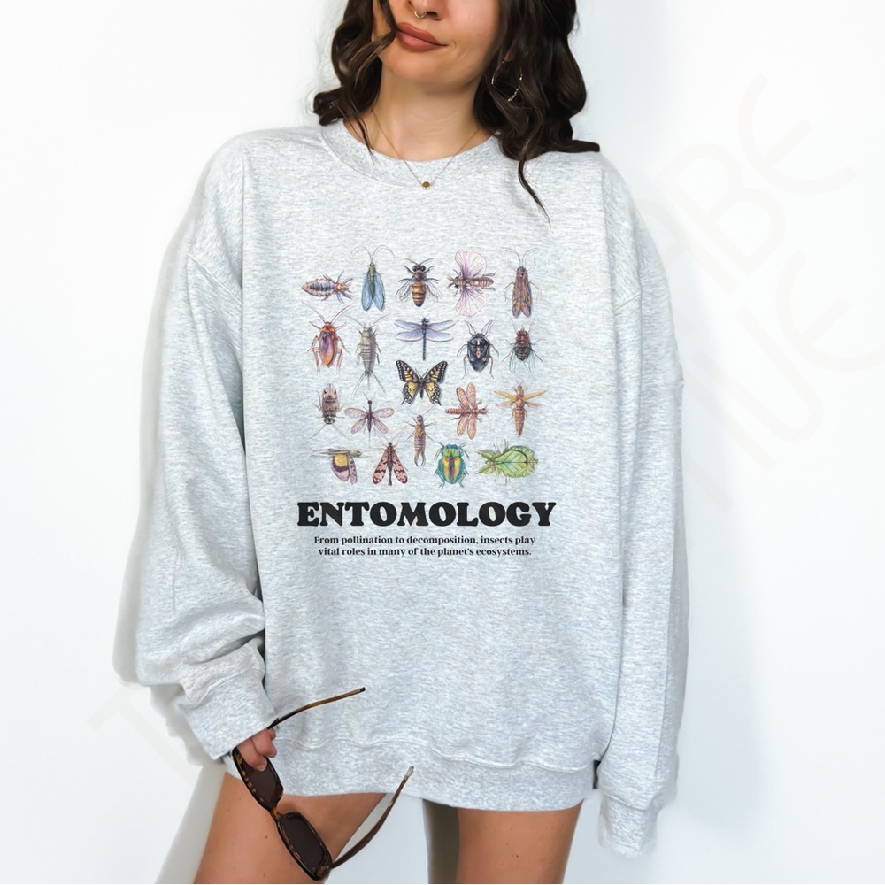 🚨 LAST ONE 🚨 Entomology Insect Science Graphic Crewneck Sweatshirt - Picture 2 of 11